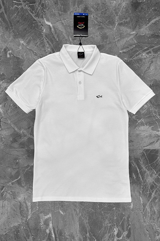 Белое поло Paul & Shark logo-embroidered