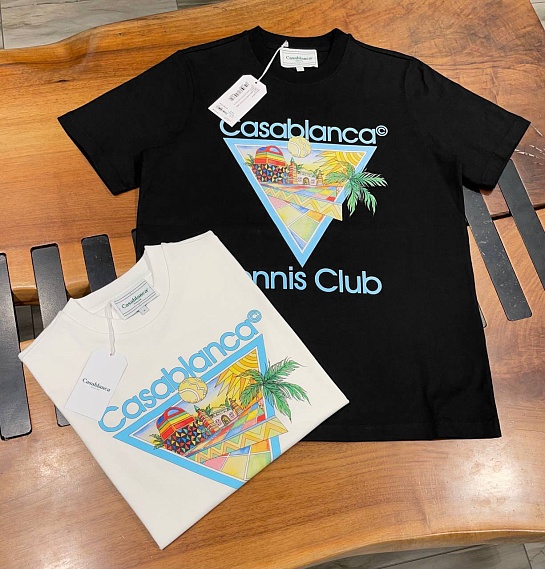 Белая футболка Casablanca Afro Cubism Tennis Club