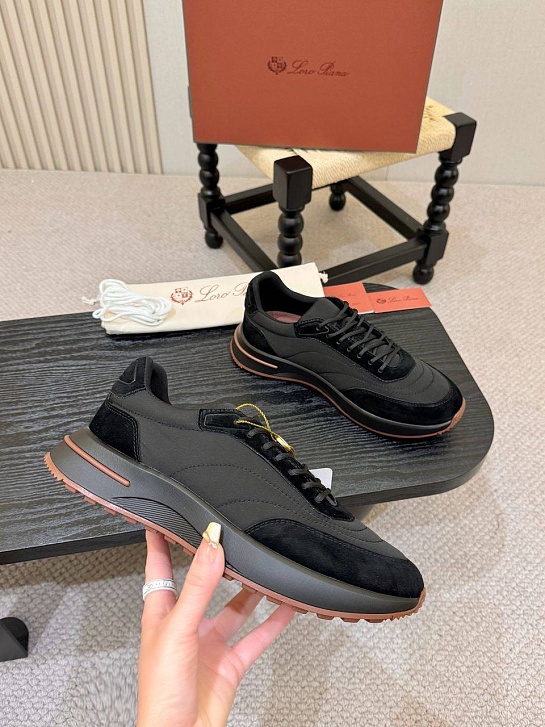 Мужские кроссовки Loro Piana Week End Walk - Black