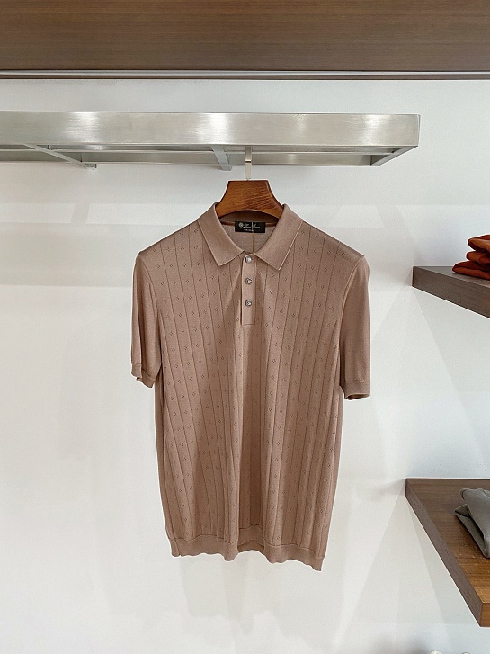 Мужское коричневое поло Loro Piana premium