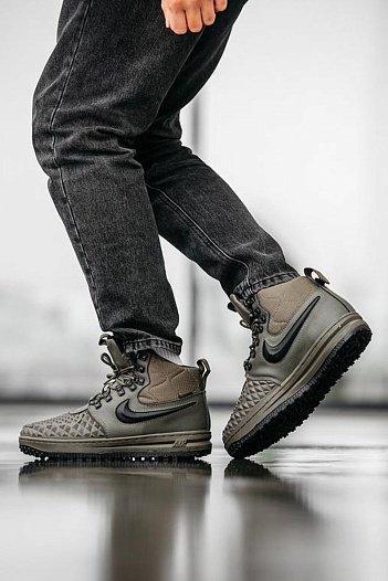 Кроссовки с мехом Nike Lunar Force 1 Duckboot - Green   