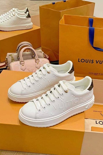 Женские кожаные кроссовки Louis Vuitton Time Out - White   