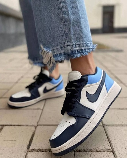 Кроссовки Nike Air Jordan 1 Low - Navy / White / Blue   