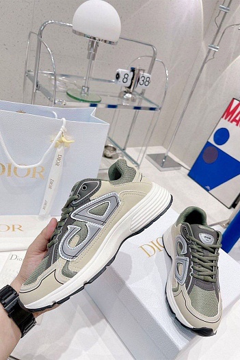 Мужские зелёные кроссовки Dior B30   