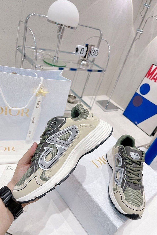 Мужские зелёные кроссовки Dior B30