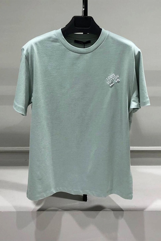 Оверсайз футболка Louis Vuitton staple-pin logo - Aquamarine