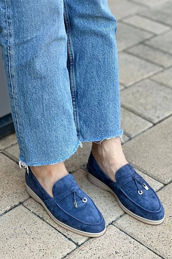 Женские замшевые лоферы Loro Piana Open Walk   