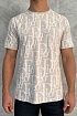 Бежевая мужская футболка Dior All-over Logo