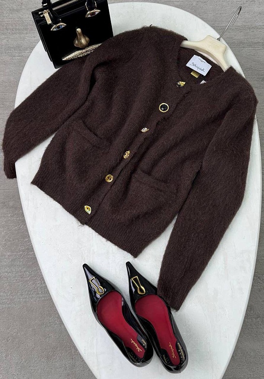 Женский кардиган коричневого цвета Schiaparelli premium