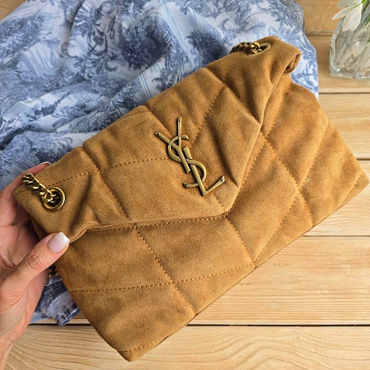 Замшевая сумка Yves Saint Laurent Lou Puffer 30x19 см   