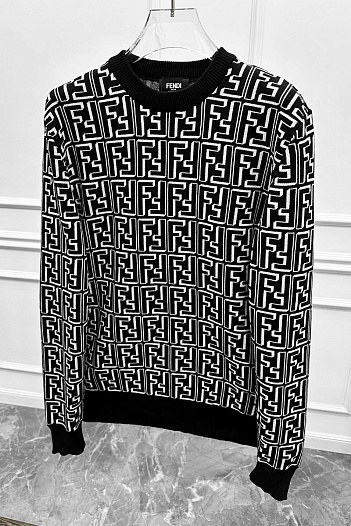 Чёрный джемпер Fendi FF Monogram   
