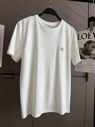 Белая женская футболка Loewe premium   