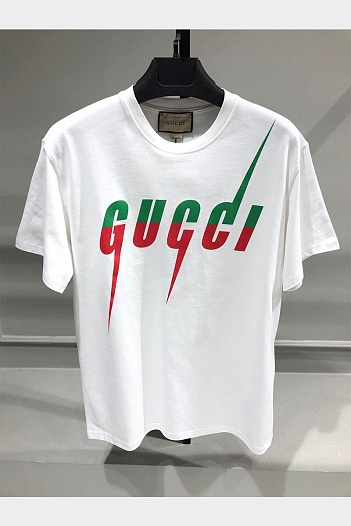 Белая оверсайз футболка Gucci Blade print   