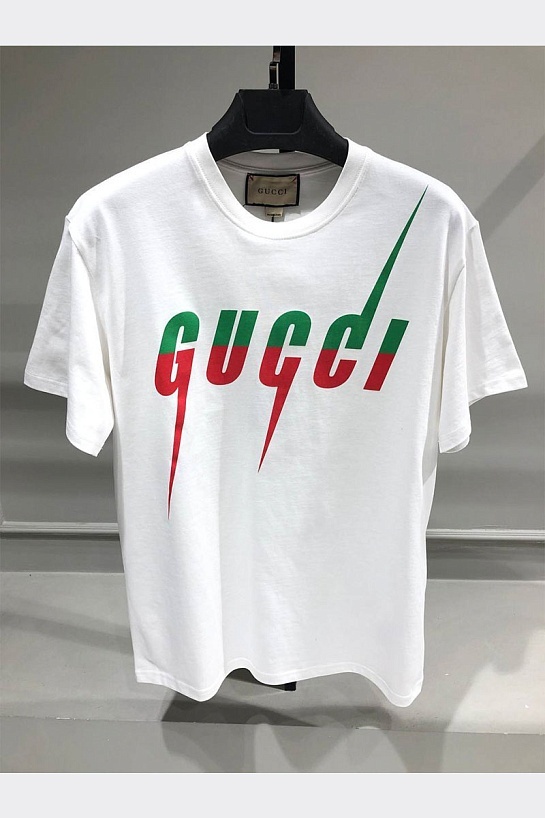 Белая оверсайз футболка Gucci Blade print