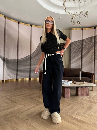 Чёрные женские джинсы Balmain   