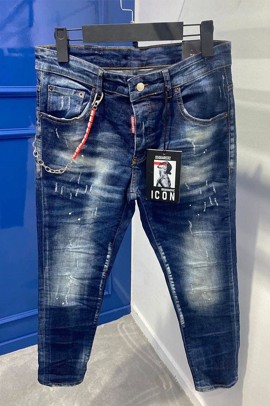 Мужские синие джинсы Dsquared2 x Ibrahimovic "ICON"