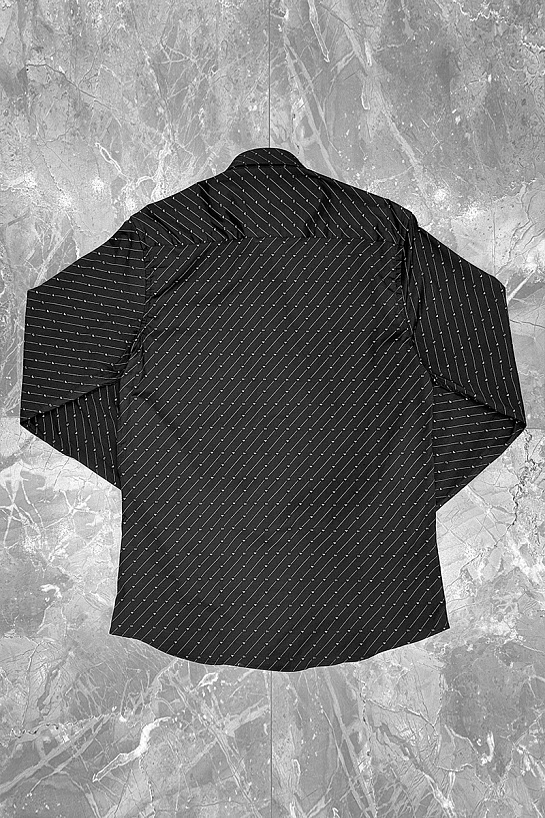 Мужская чёрная рубашка Emporio Armani logo-print