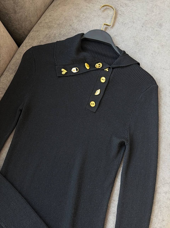 Женский трикотажный лонгслив Schiaparelli premium - Black