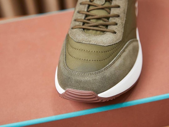 Замшевые кроссовки Loro Piana Week End Walk - Green