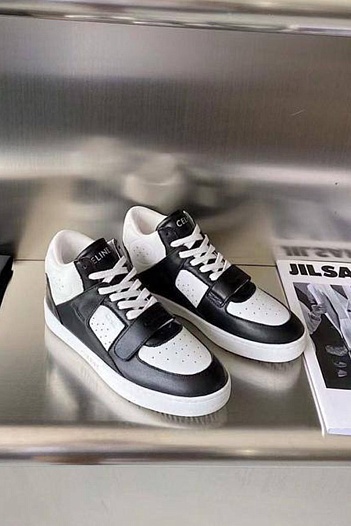 Женские кожаные кроссовки Celine - Black / White   