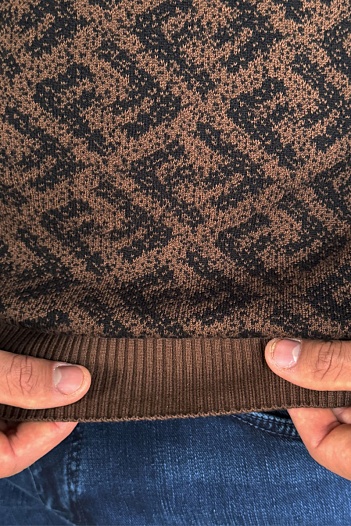 Мужской джемпер Fendi Jacquard FF - Brown   