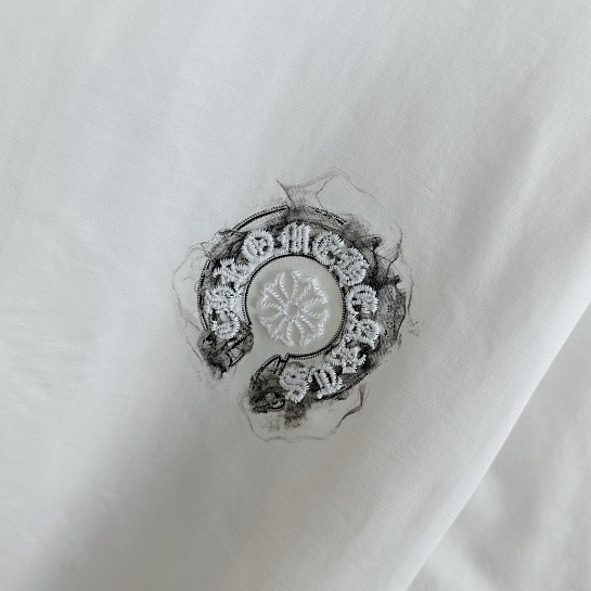 Белая оверсайз футболка Chrome Hearts Premium