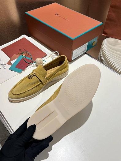 Женские замшевые лоферы Loro Piana Summer Charms Walk premium   