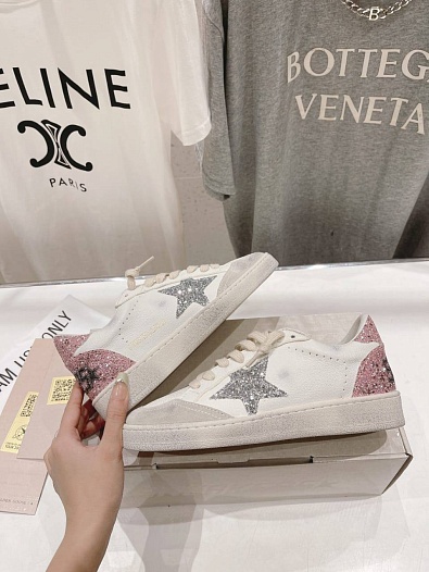 Женские кожаные кроссовки Golden Goose Ball Star premium   