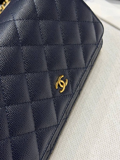 Кожаная сумка Chanel Wallet on Chain premium 19x12x4 см   