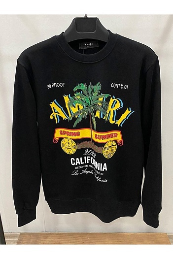 Чёрный мужской свитшот Amiri Rum Label logo-print   
