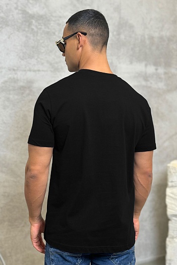 Футболка чёрного цвета Loro Piana logo-embroidered   