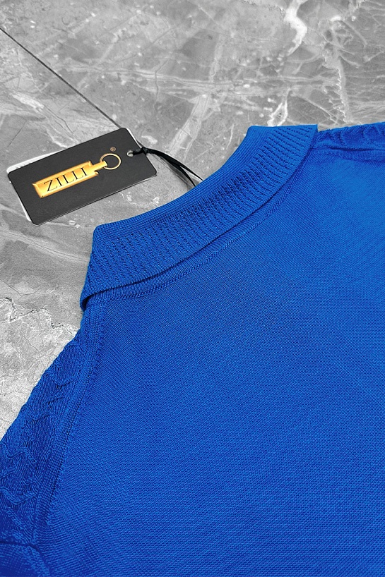 Поло с длинным рукавом Zilli zip-up - Blue