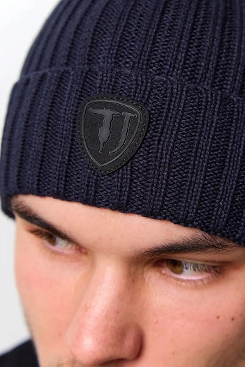 Мужская шапка Trussardi logo-patch - Navy   