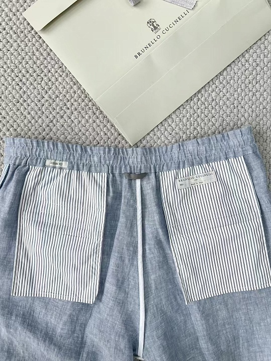 Льняные брюки Brunello Cucinelli Premium - Blue