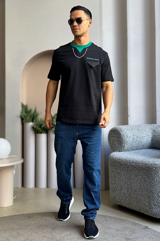 Чёрная оверсайз футболка Bottega Veneta Chain