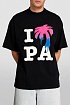 Мужская чёрная футболка Palm Angels I LOVE PA