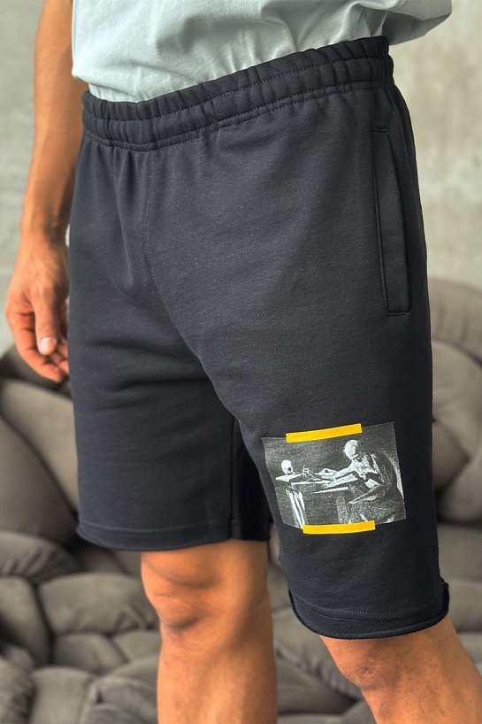 Чёрные мужские шорты Off-White Caravaggio print