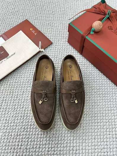 Женские лоферы Loro Piana Summer Charms Walk premium - Brown   