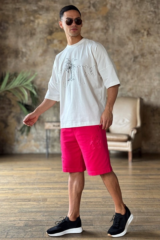 Белая оверсайз футболка Palm Angels logo print