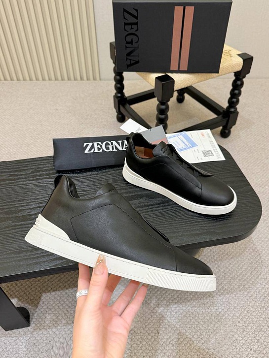 Мужские кроссовки Ermenegildo Zegna Triple Stitch - Black