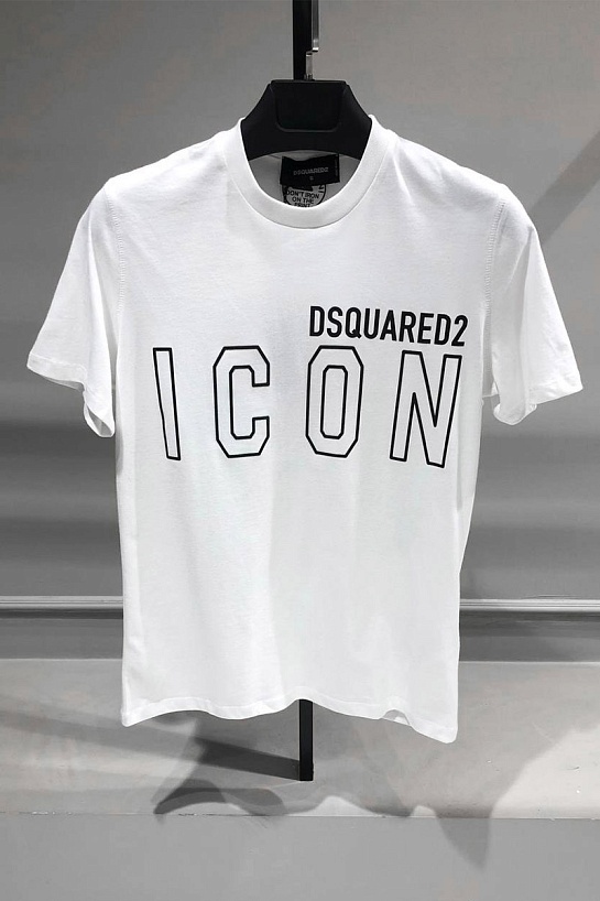 Мужская белая футболка Dsquared2 "ICON"