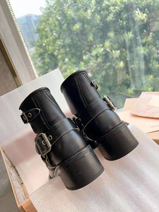 Женские кожаные ботинки MIU MIU Ankle Premium