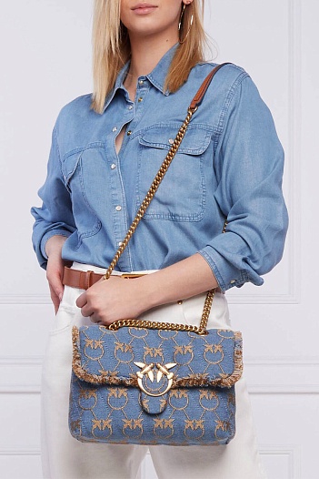 Женская сумка Classic Love Puff Denim 28x17 см   