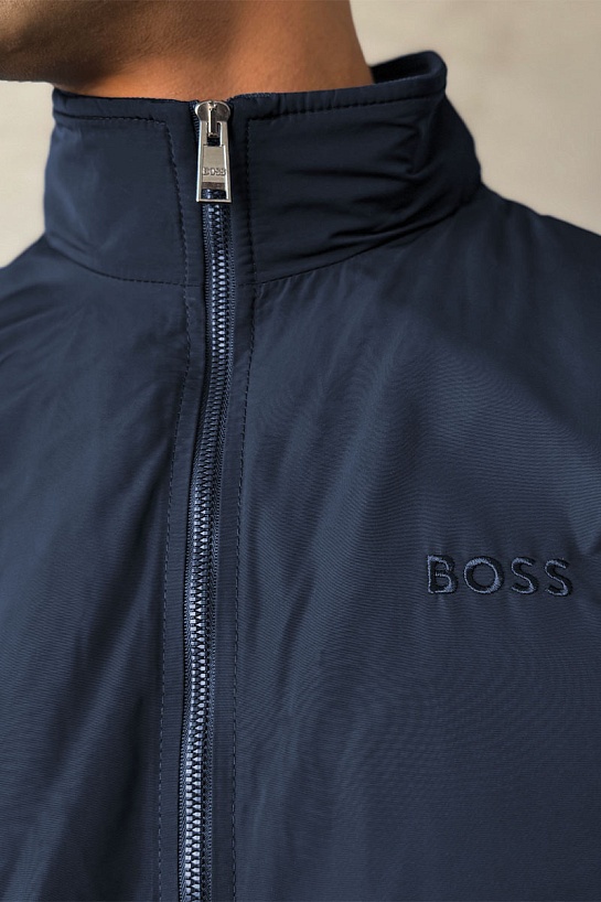 Мужская тёмно-синяя ветровка Hugo Boss logo-patch