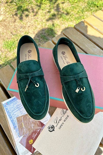 Женские замшевые лоферы Loro Piana Open Walk   