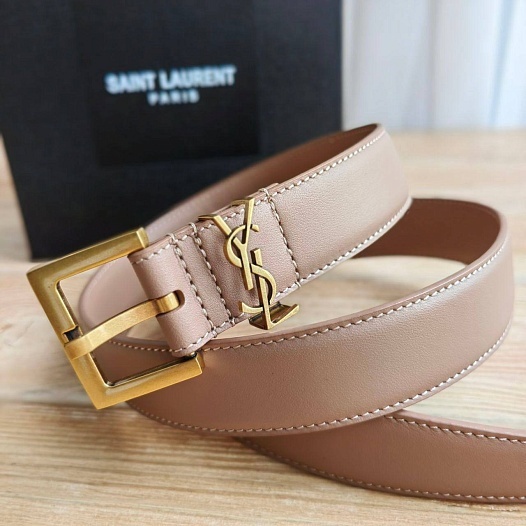 Кожаный ремень Yves Saint Laurent (ширина 3 см)   