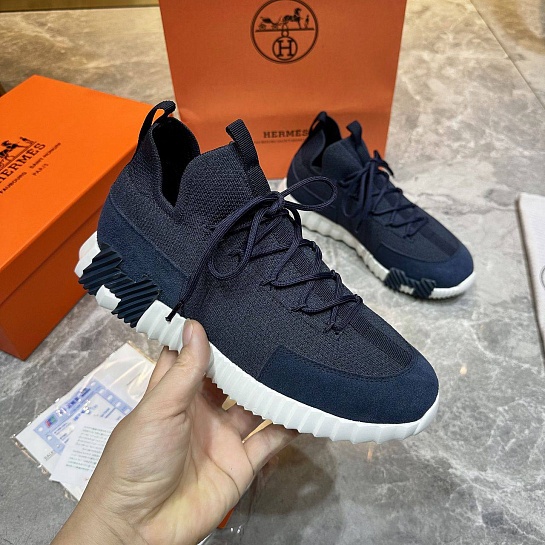 Текстильные кроссовки Hermes lift slip-on - Navy