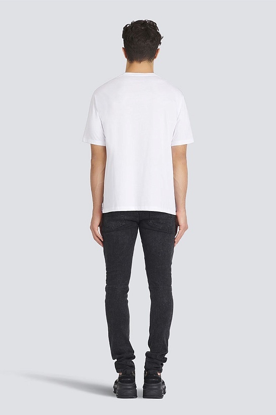 Белая оверсайз футболка Balmain Medallion logo-print