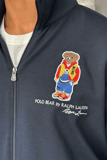 Тёмно-синяя кофта на молнии Polo Ralph Lauren "Bear"   
