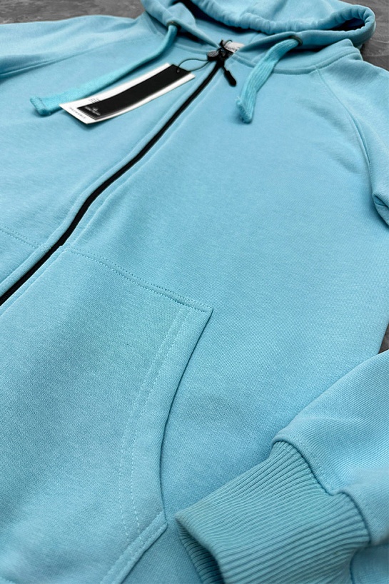 Голубая кофта на молнии Stone Island compass-patch